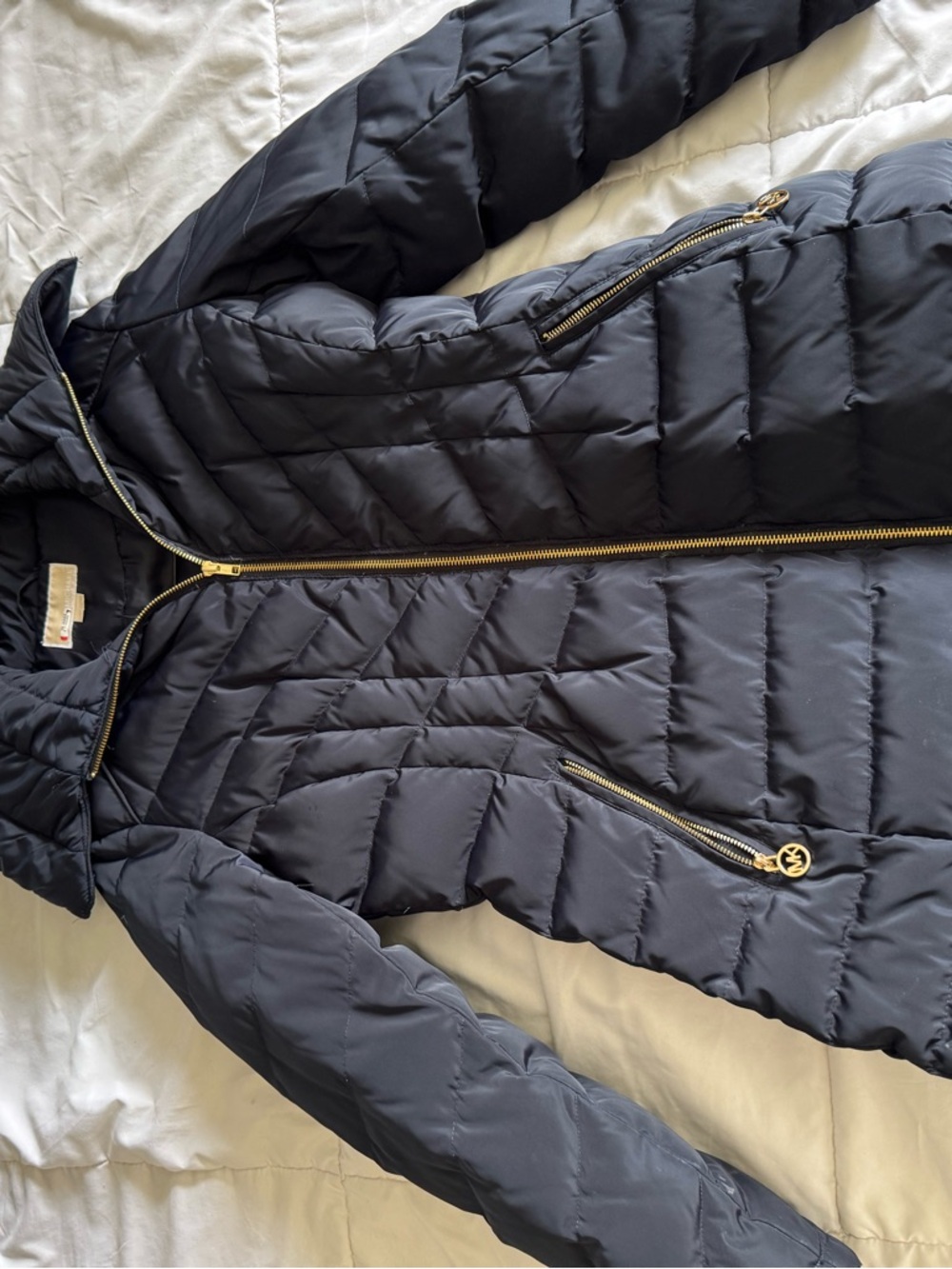 Michael Kors Quilted Packable Jacket - navy